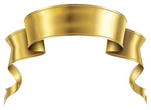 PNG Ribbon gold color illustration element ribbon.