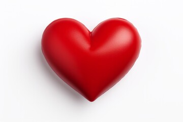 Bright red heart shape symbolizing love and affection in a minimalist design. Generative AI