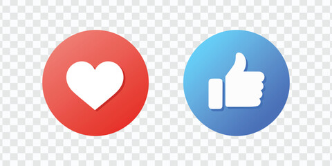 Thumbs and Heart Social Media Icon Set