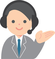 ヘッドセットを付けたスーツの男性