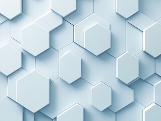 Abstract geometric pattern of light blue hexagons creating a modern and clean background effect
