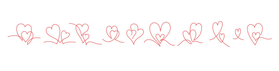 Heart line drawing decoration for artistic and romantic designs
