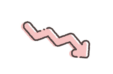 Pastel color arrow vector illustration zigzag descending cute simple