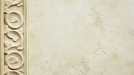 Ornate border against a textured beige background