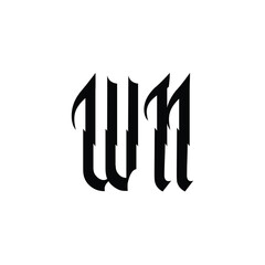 WN monogram logo design letter text name symbol monochrome logotype alphabet character simple logo