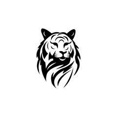 tiger head vector . black color vector design.