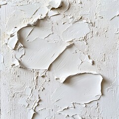 Thick White Paint Texture on Wood Panel Creates Abstract Art Background with Rough Surface