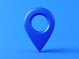 3D blue location pin icon 