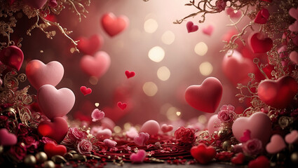 Obraz premium Valentine's Day, Love, Romance, Roses, Flowers, Romantic Gift 