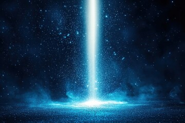 Illuminating cosmic beam outer space digital art starry environment ethereal viewpoint universe concept