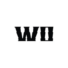 WO monogram logo design letter text name symbol monochrome logotype alphabet character simple logo