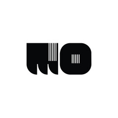 WO monogram logo design letter text name symbol monochrome logotype alphabet character simple logo