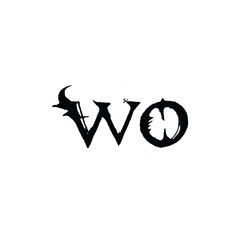 WO monogram logo design letter text name symbol monochrome logotype alphabet character simple logo