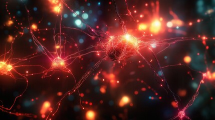 Futuristic 3D illustration of an AI neural network with glowing synapses and digital connections. Abstract visualization of artificial intelligence, deep learning, and brain-inspired computing.