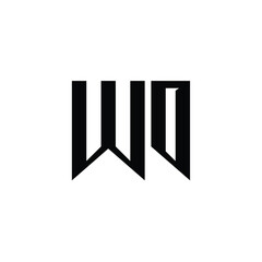 WO monogram logo design letter text name symbol monochrome logotype alphabet character simple logo