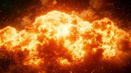 Naklejka premium Fiery Inferno: A Dramatic Image of a Massive Explosion and Wildfire