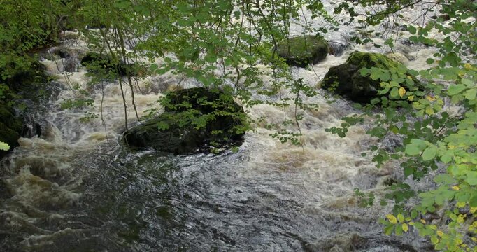 Looking down on to the River Valley of the river sychryd