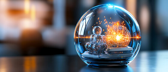 Meditative technology concept modern workspace digital art futuristic environment close-up perspective mindfulness impact