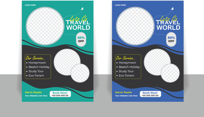 Professional travel flyer or poster for marketing design