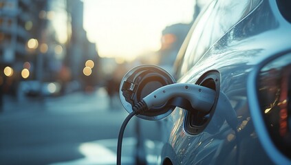 Electric Vehicle Charging Station in City Urban EV Charging Scene