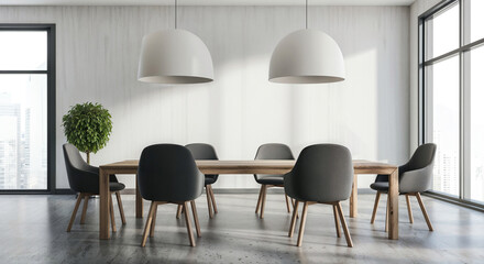 cozy office interior meeting room . Generative AI