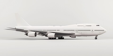Obraz premium White Passenger Airplane Airliner Jet Aircraft Aviation Transportation Travel Side View