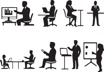 Collection of business people silhouettes
