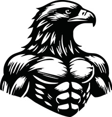 Body Builder Character with Eagle Head