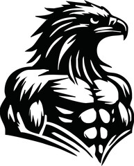 Body Builder Character with Eagle Head