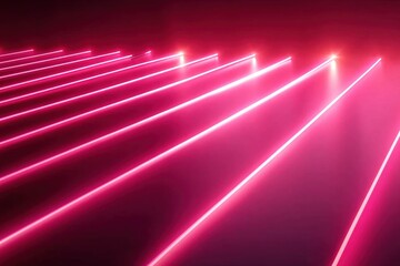 Pink neon lines on dark background creating a futuristic abstract pattern with bright light