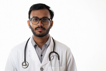 Fototapeta premium indian doctor standing on white background
