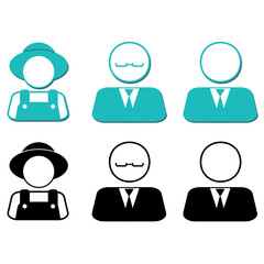 사람 아이콘(농부+공무원+비지니스+회사)