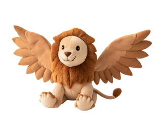 Adorable plush lion with wings for children's imaginative play