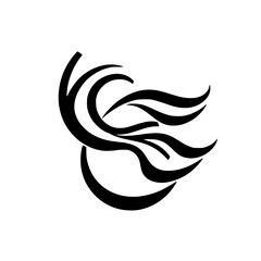 Naklejka premium Abstract Black and White Wave Design: Minimalist Vector Graphic