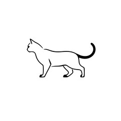 Elegant Cat Line Art: Minimalist Feline Design, Perfect for Pet Lovers and Graphic Projects