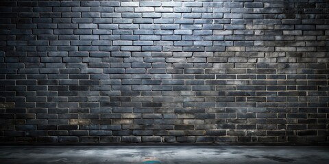 Fototapeta premium Dark Brick Wall Background with a Concrete Floor Ideal for Dramatic Designs