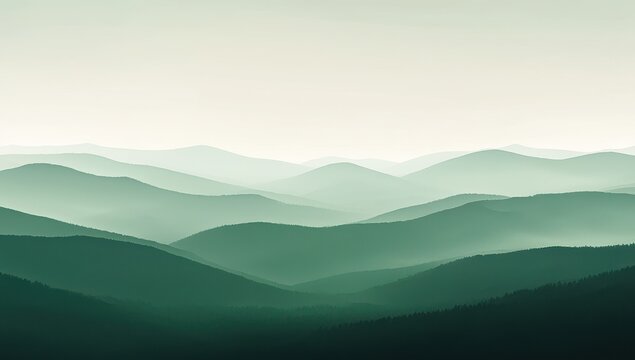 Subtle grain textures complement a calming green gradient, creating soothing and harmonious visuals.