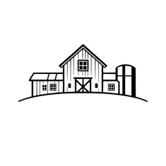 Farm Barn Illustration: Rustic Countryside Home Design