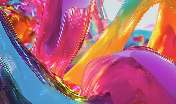 Abstract colorful paint swirls, vibrant background, design element, website header