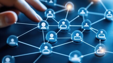 Connected Digital Network Illustrating Interaction Among Users