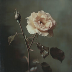a vintage beige rose