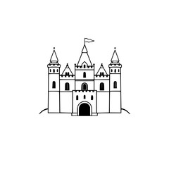 Fototapeta premium Majestic Fairytale Castle: A Medieval Fortress Illustration