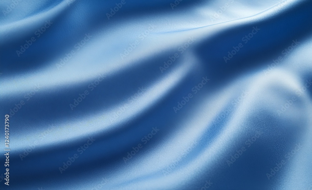 Poster smooth, flowing blue fabric with soft waves and subtle light reflections.