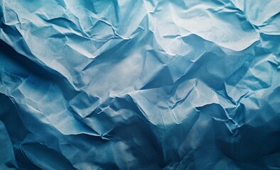 Fototapeta premium Abstract blue crumpled paper texture background.