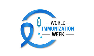 World Immunization Week is an annual global event celebrated every last week of April to highlight the importance of vaccines in protecting people. Stethoscope and Earth, syringe, vaccine.Vector eps10
