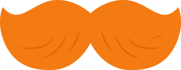 St.Patrick's Day Leprechaun Orange Mustache isolated.
St. Patrick's  Cosplay Party.
Irish Elf.
Transparent background.