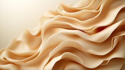 Fototapeta premium Beige fabric waves, abstract background