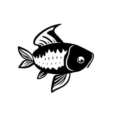 Black and White Koi Fish Illustration: A Stunning Vector Graphic Design. Perfect for aquatic-themed projects, nature-inspired designs, and more.