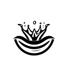 Water Crown Splash: Abstract Nature Symbol, Clean and Fresh Liquid Design