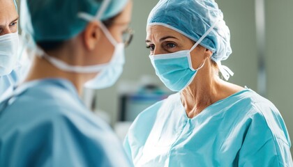 Medical team performing surgery in a sterile operating room
